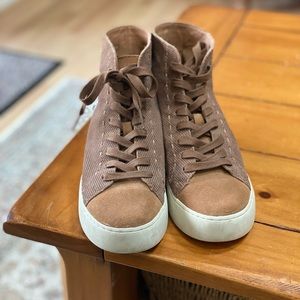Frye Lena Suede/Leather High Top Sneakers- 6.5 Lightly Used